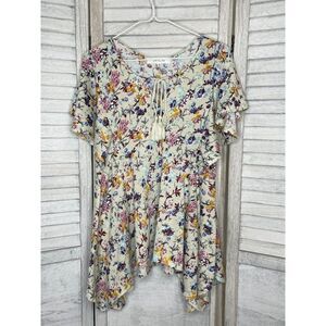 Eden & Olivia Short Sleeve Floral Blouse Size S